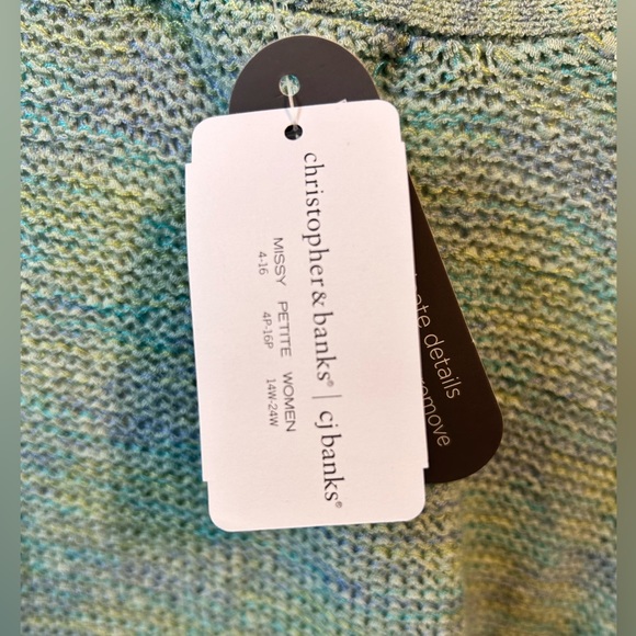Christopher & Banks CJ Banks Light Green And Blue Cardigan Sweater Size 14W NWT - Picture 3 of 4